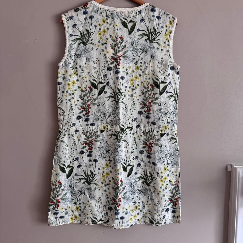 Tory Burch Botanical Print Tomino Dress Linen Coverup Size Medium $325 New - Picture 9 of 9